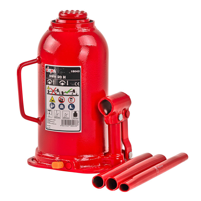 Cric bouteille hydraulique 20 T hauteur maxi 457 mm