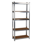 &Eacute;tag&egrave;re galvanis&eacute;e 5 rayonnages bois modulable atelier
