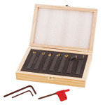 Outils au carbure pour tour à métaux 7 pièces 12 x 12 mm