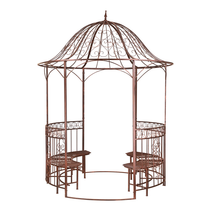 Arche - Pavillon de jardin en métal Ø 2 m SUN - Kiosque avec bancs Arche - Pavillon de jardin en métal Ø 2 m SUN - Kiosque avec bancs