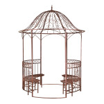 Arche - Pavillon de jardin en m&eacute;tal &Oslash; 2 m SUN - Kiosque avec bancs