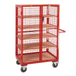 Chariot de manutention / transport - 5 niveaux - 4 côtés grillagés Chariot de manutention / transport - 5 niveaux - 4 côtés grillagés